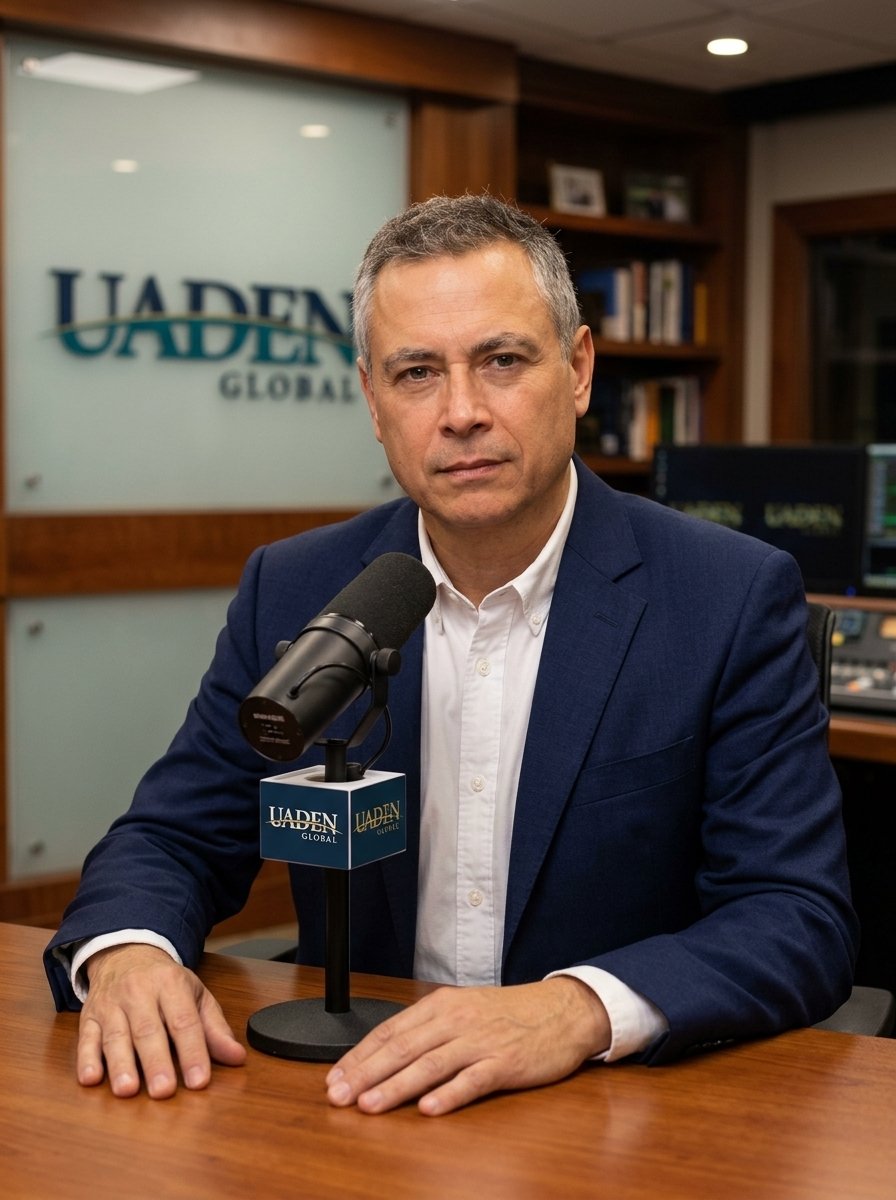Retrato de J. Renedo, director del programa, en estudio de UADEN Global