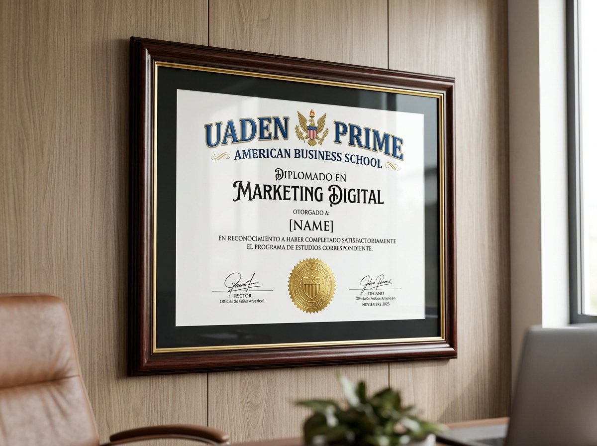 Diploma internacional de egreso UADEN emitido desde Estados Unidos