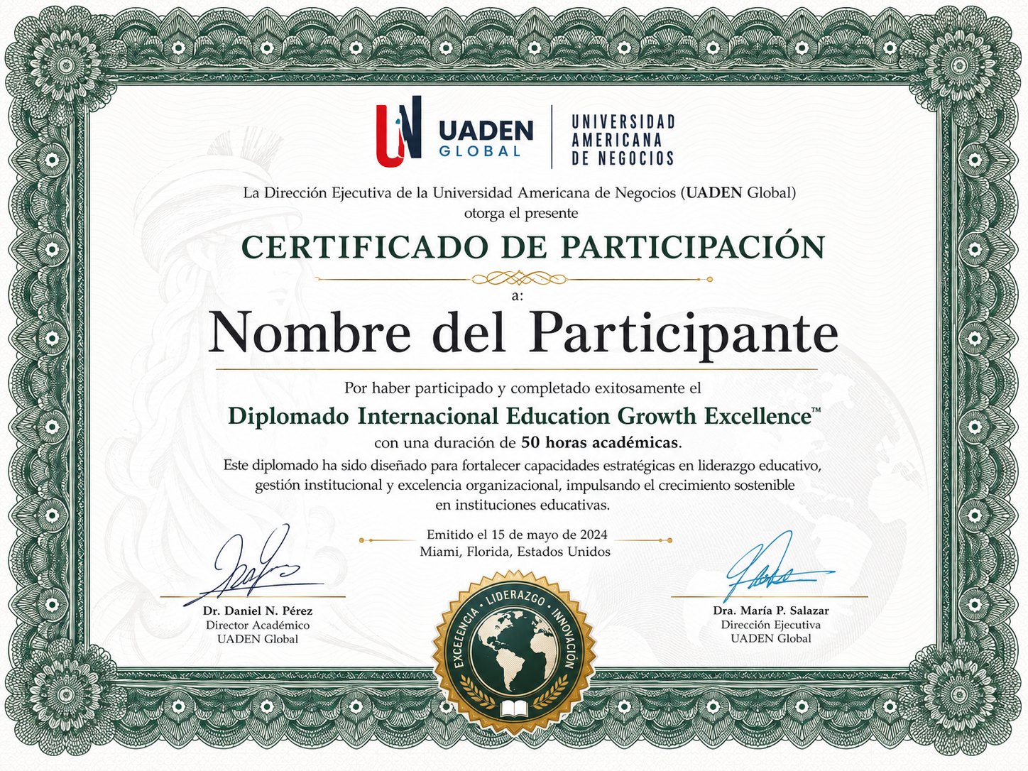Certificado internacional Municipal Excellence