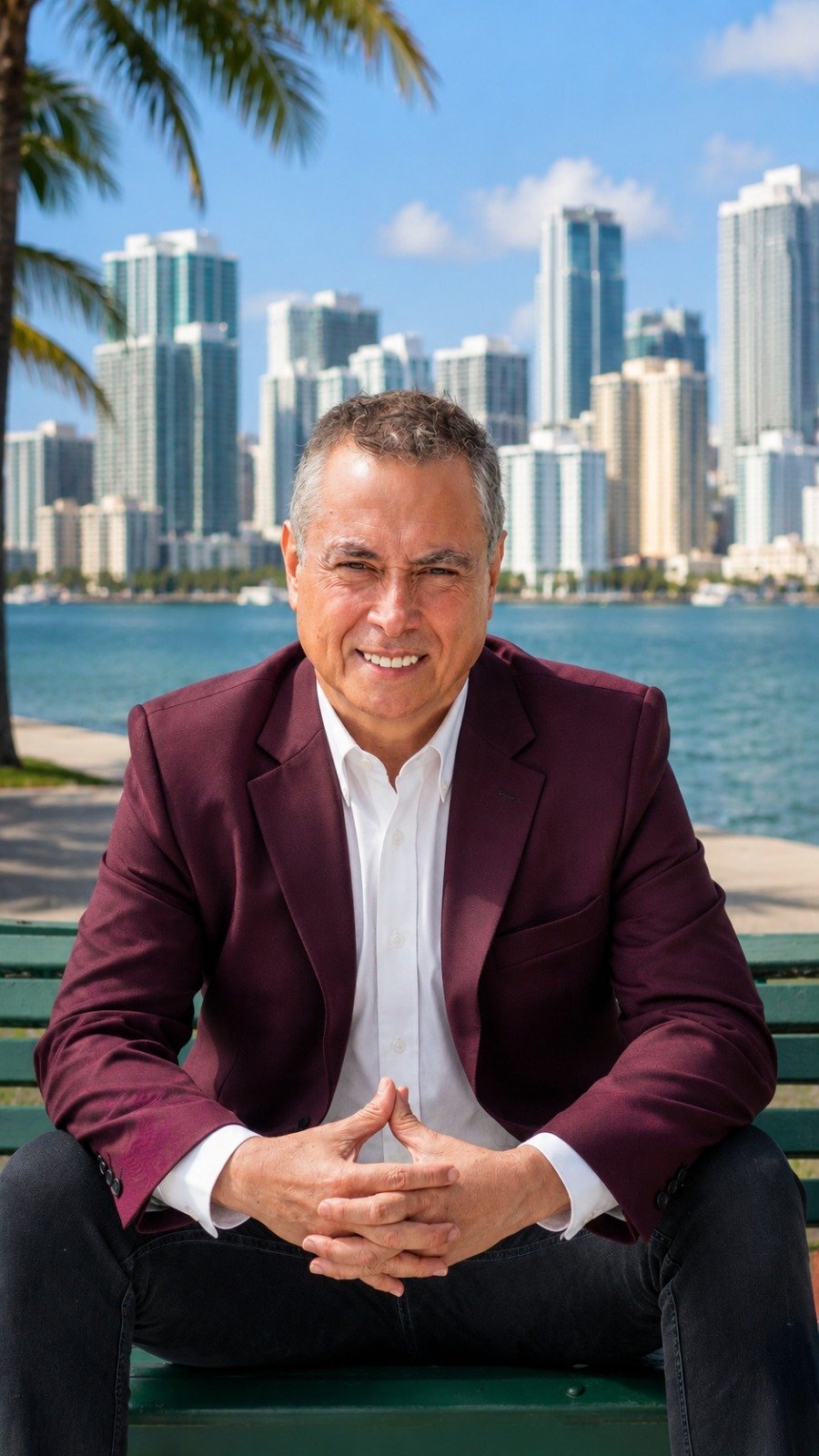 Retrato de J. Renedo, director del programa, en Miami, Florida